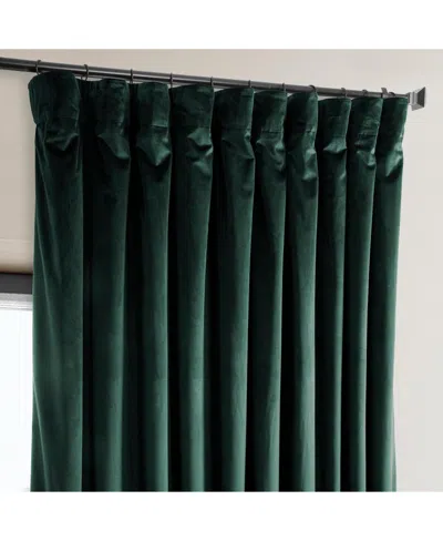 Half Price Drapes Eden Green Extra Wide Heritage Plush Velvet Room Darkening Curtain