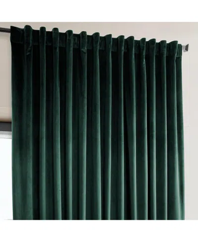 Half Price Drapes Eden Green Extra Wide Heritage Plush Velvet Room Darkening Curtain