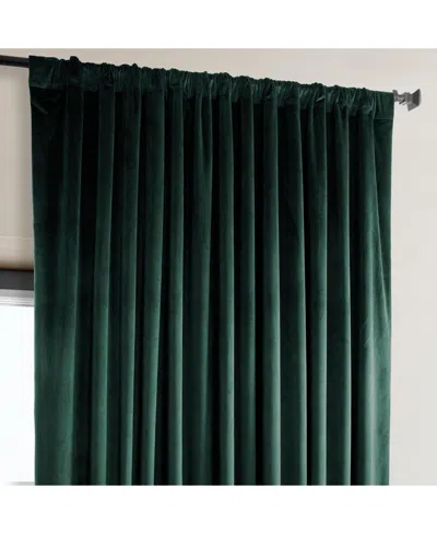 Half Price Drapes Eden Green Extra Wide Heritage Plush Velvet Room Darkening Curtain