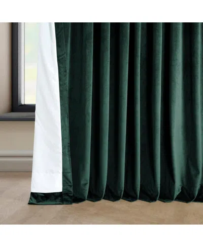 Half Price Drapes Eden Green Extra Wide Heritage Plush Velvet Room Darkening Curtain