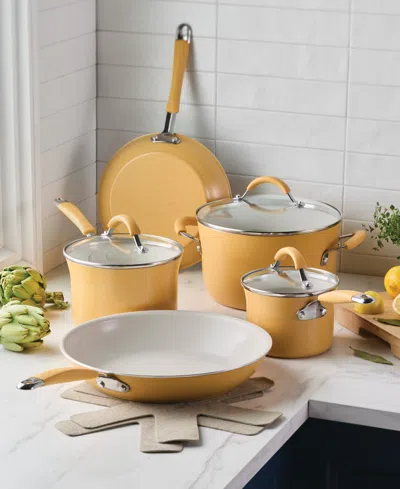 Rachael Ray Cucina Ceramic Nonstick 10-piece Cookware Set In Yellow