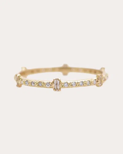 Armenta Women's Diamond & White Sapphire 18k Gold Baguette Stack Band Ring