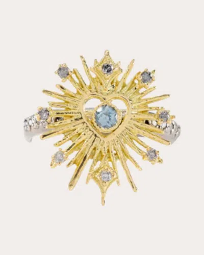 Armenta Women's Radiating Heart Sterling Silver 18k Gold Spinel And Diamond Ring