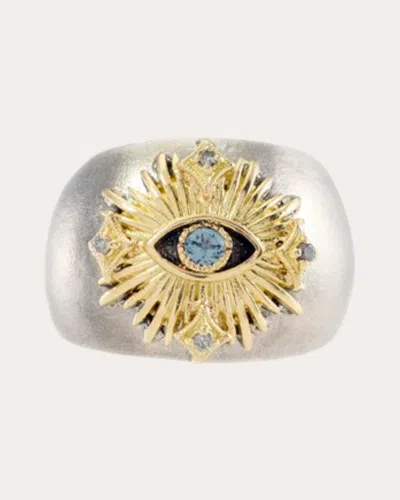 Armenta Women's Evil Eye Sterling Silver 18k Gold Spinel And Diamond Ring