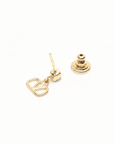 Valentino V Logo Rhinestone Earrings