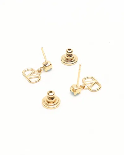 Valentino V Logo Rhinestone Earrings