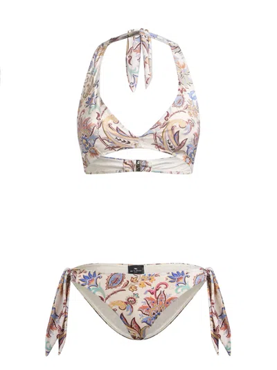 Etro Women Floral Print Bikini Swimsuit In Multi
