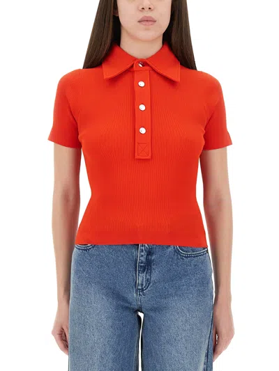 Tory Burch Collared Ribbed Texture Short Sleeves Polo Shirt