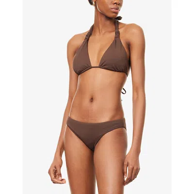 Seafolly Womens Collective Triangle Bikini Top Dark Chocolate
