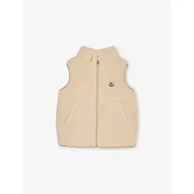 Moncler Funnel-neck Padded Faux-sherpa Vest 3 Months - 3 Years Medium Beig In Neutral