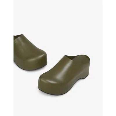 Marni Womens Chunky Leather Clogs Green Eur 41 / 8 Uk