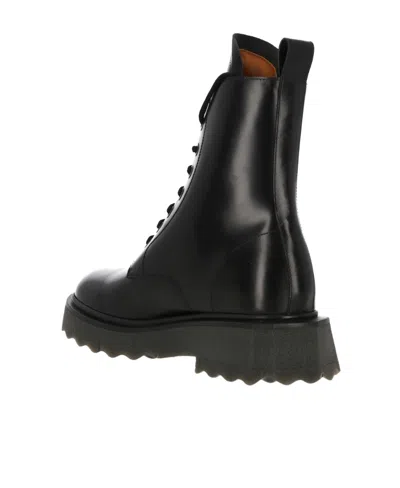 Off-white Round Toe Combat Boots