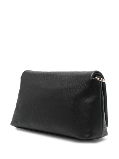 Liu •jo Liu Jo Textured Black Handbag With Gold-tone Hardware