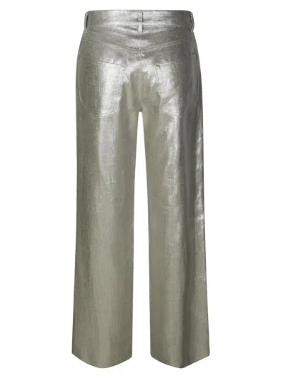 Max Mara Wide-leg Pants With Shiny Finish In Gray