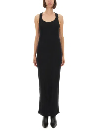 Jean Paul Gaultier Ribbed Black Maxi Dress