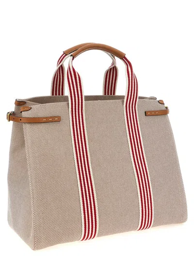 Valentino Antibes Striped Top Handles Tote Bag In Multi