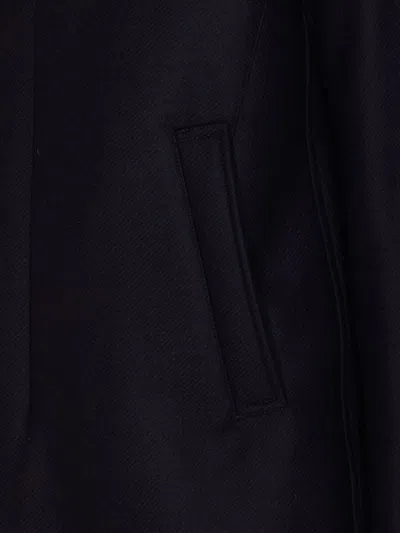 Herno Collar Shearling Removable Pockets Lateral Sleeves Long In Black