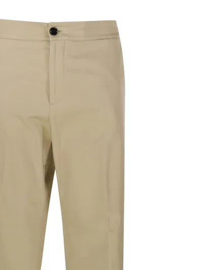 Burberry Classic Straight-leg Pants With Distinctive Check Cuffs In Neutral