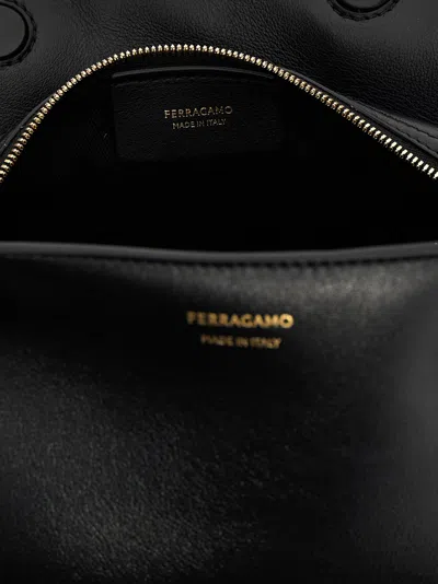 Ferragamo Folded-corner Leather Clutch With Embossed Logo