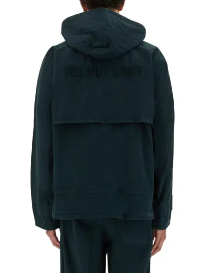 Helmut Lang Layered Design Hooded Windbreaker In Multi