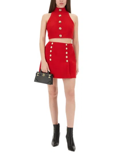 Balmain High-neck Button-detail Top
