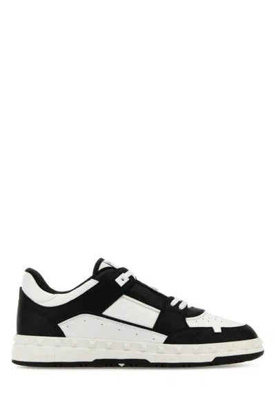 Valentino Garavani Men Two-tone Leather Freedots Sneakers