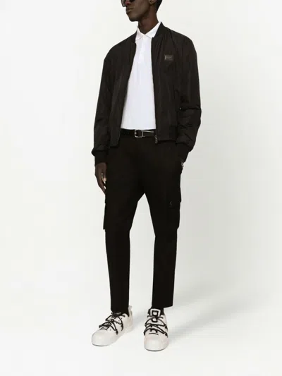 Dolce & Gabbana Dg Essential Puffer Jackets Black In Black