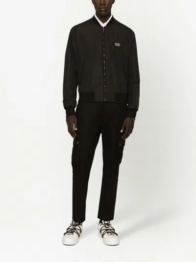 Dolce & Gabbana Dg Essential Puffer Jackets Black In Black
