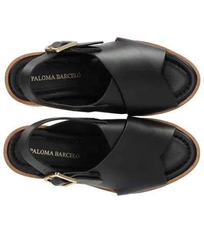 Paloma Barceló Begonia Black Wedge Sandal