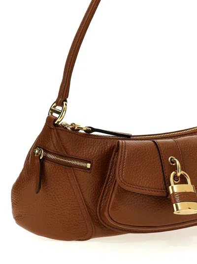 Chloé Womens Clay Brown The 99 Padlock-embellishment Leather Shoulder Bag