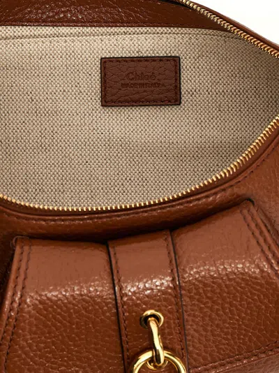 Chloé Womens Clay Brown The 99 Padlock-embellishment Leather Shoulder Bag
