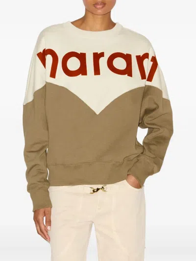Isabel Marant Étoile Isabel Marant Etoile Two-tone Cotton Blend Houston Sweatshirt In Brown