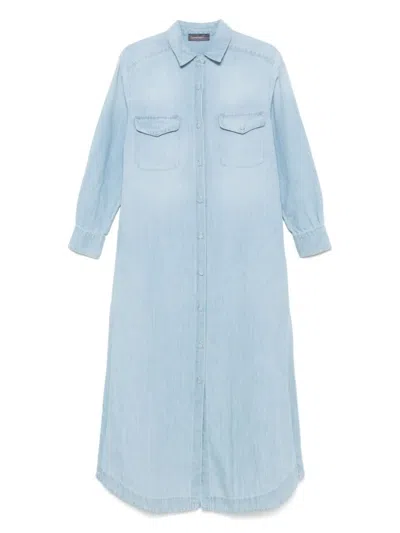 Lorena Antoniazzi Light Blue Denim Maxi Dress