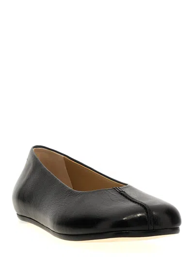 Mm6 Maison Margiela Mm6 By Maison Margiela Square Toe Ballerina Flats With Logo Stitching