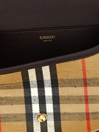 Burberry Mini Handbag With Check Pattern And Top Handle
