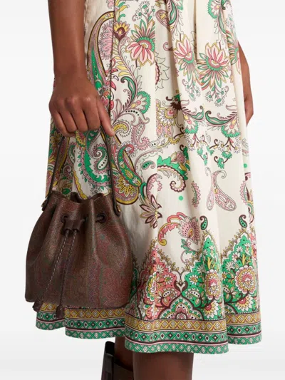 Etro Bucket Bag With Intricate Paisley Pattern