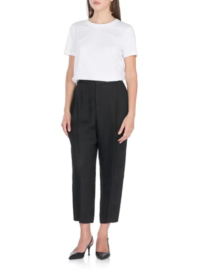 Elisabetta Franchi Flap Pockets High Waist Pleated Trousers In Black