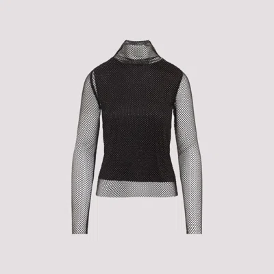 Sportmax Gerarda Crystal Top With Stand-up Collar In Black