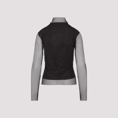 Sportmax Gerarda Crystal Top With Stand-up Collar In Black