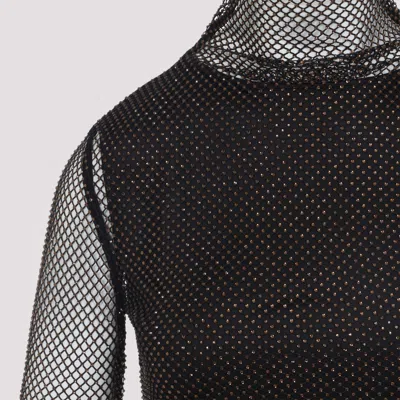 Sportmax Gerarda Crystal Top With Stand-up Collar In Black