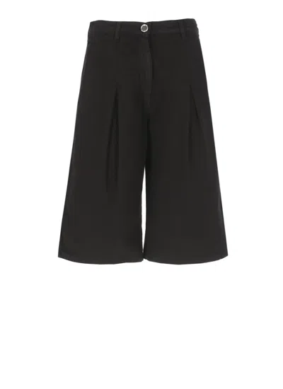 Pinko Knee-length Black Cotton Bermuda Shorts In Black