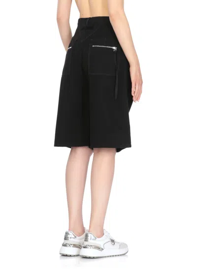 Pinko Knee-length Black Cotton Bermuda Shorts In Black