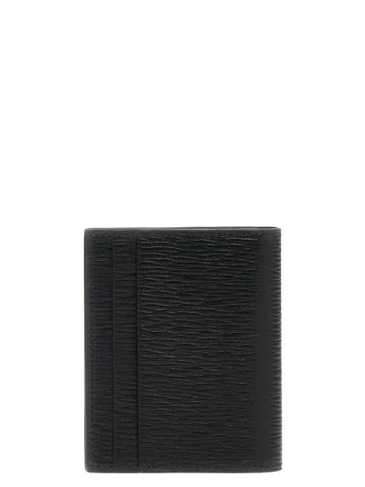 Ferragamo Folded Card Holder Gold Hardware In Black
