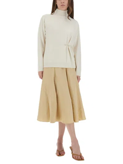 Fabiana Filippi White Virgin Wool Silk Tops In White