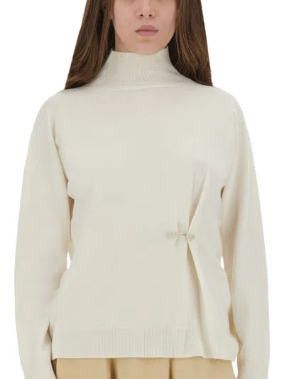 Fabiana Filippi White Virgin Wool Silk Tops In White