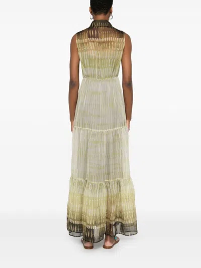 Liu •jo Liu Jo Green Print Chemisier Dress In Neutral
