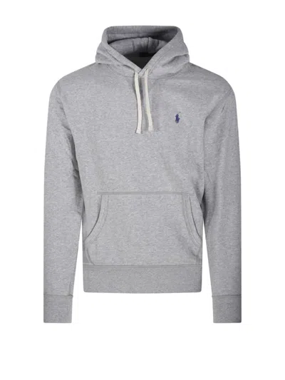 Polo Ralph Lauren Hooded Sweatshirt With Drawstring And Pocket In Gray