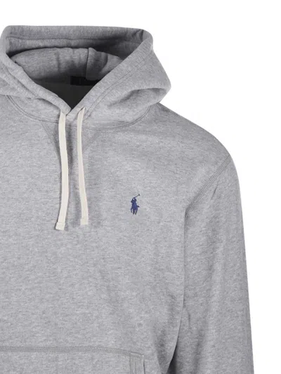 Polo Ralph Lauren Hooded Sweatshirt With Drawstring And Pocket In Gray