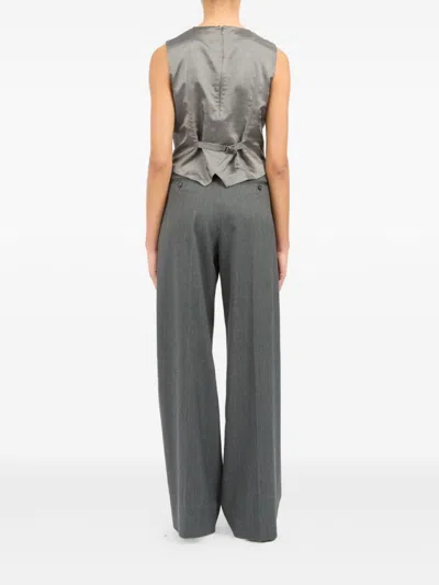 Mm6 Maison Margiela Mm6 By Maison Margiela Sleeveless Structured Jacket With Peplum Hem In Gray