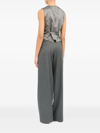 Mm6 Maison Margiela Mm6 By Maison Margiela Sleeveless Structured Jacket With Peplum Hem In Gray